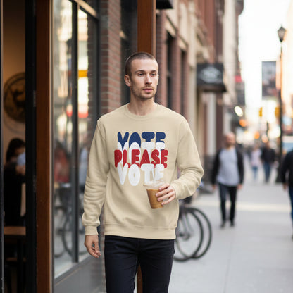 Please Vote Unisex Crew Neck Sweatshirt - Available in Assorted Colors
