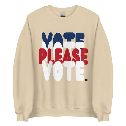 Please Vote Unisex Crew Neck Sweatshirt - Available in Assorted Colors