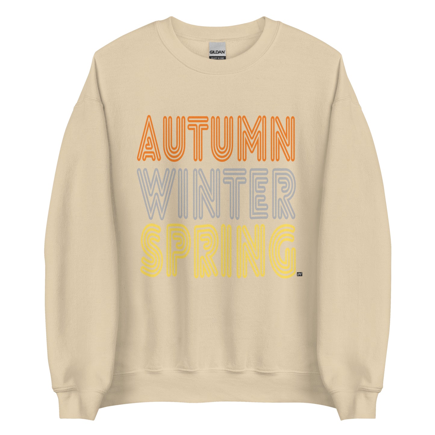 APWT Gift Shop's Fall in Autumn Unisex Crew Neck Sweatshirt from the Day in the Life Collection in Beige