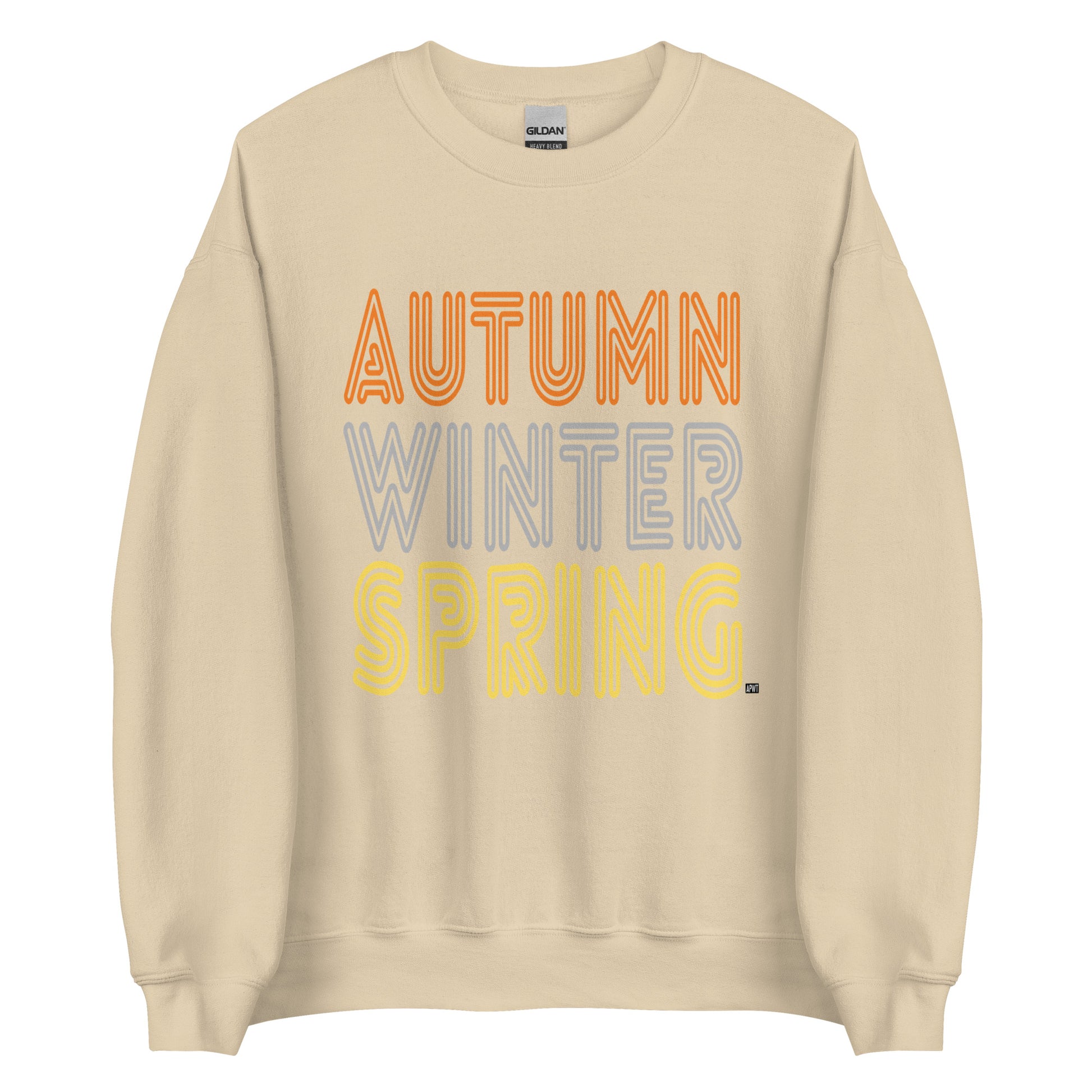 APWT Gift Shop's Fall in Autumn Unisex Crew Neck Sweatshirt from the Day in the Life Collection in Beige