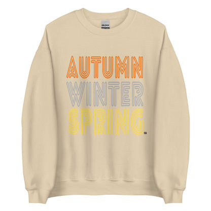 APWT Gift Shop's Fall in Autumn Unisex Crew Neck Sweatshirt from the Day in the Life Collection in Beige