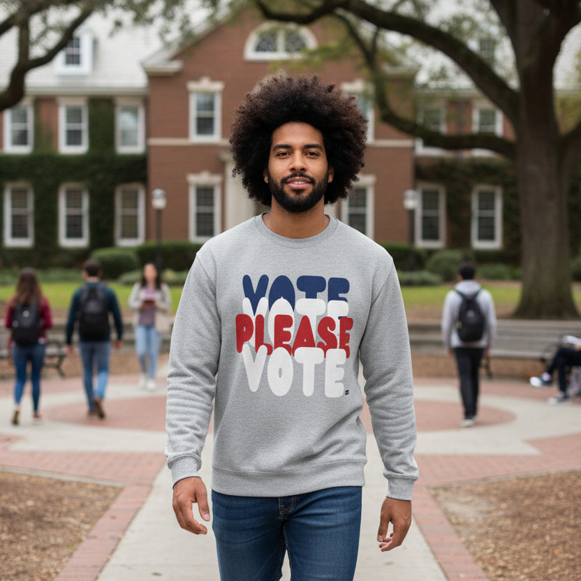 Please Vote Unisex Crew Neck Sweatshirt - Available in Assorted Colors