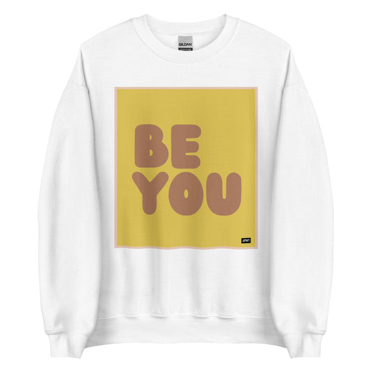 Be You in Yellow and Brown Unisex Crew Neck Sweatshirt - The APWT Gift Shop