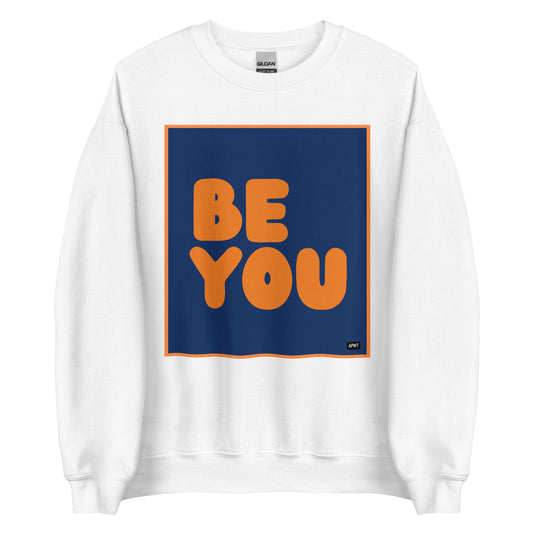 Be You in Blue and Orange Unisex Crew Neck Sweatshirt - The APWT Gift Shop