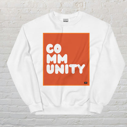 A Community in Tangerine Unisex Crew Neck Sweatshirt - Available in Assorted Colors