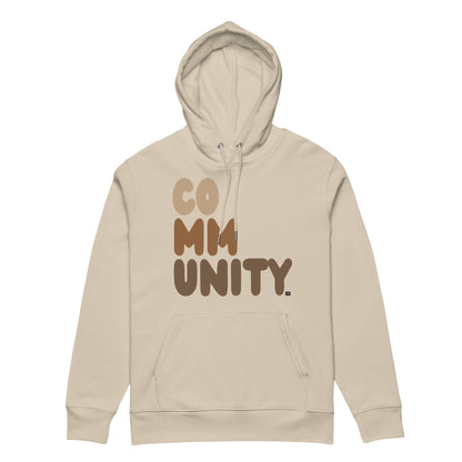 The APWT Gift Shop's Our Community Premium Unisex Hoodie from the Community Collection and the Premium Basics Collection in Beige - Front