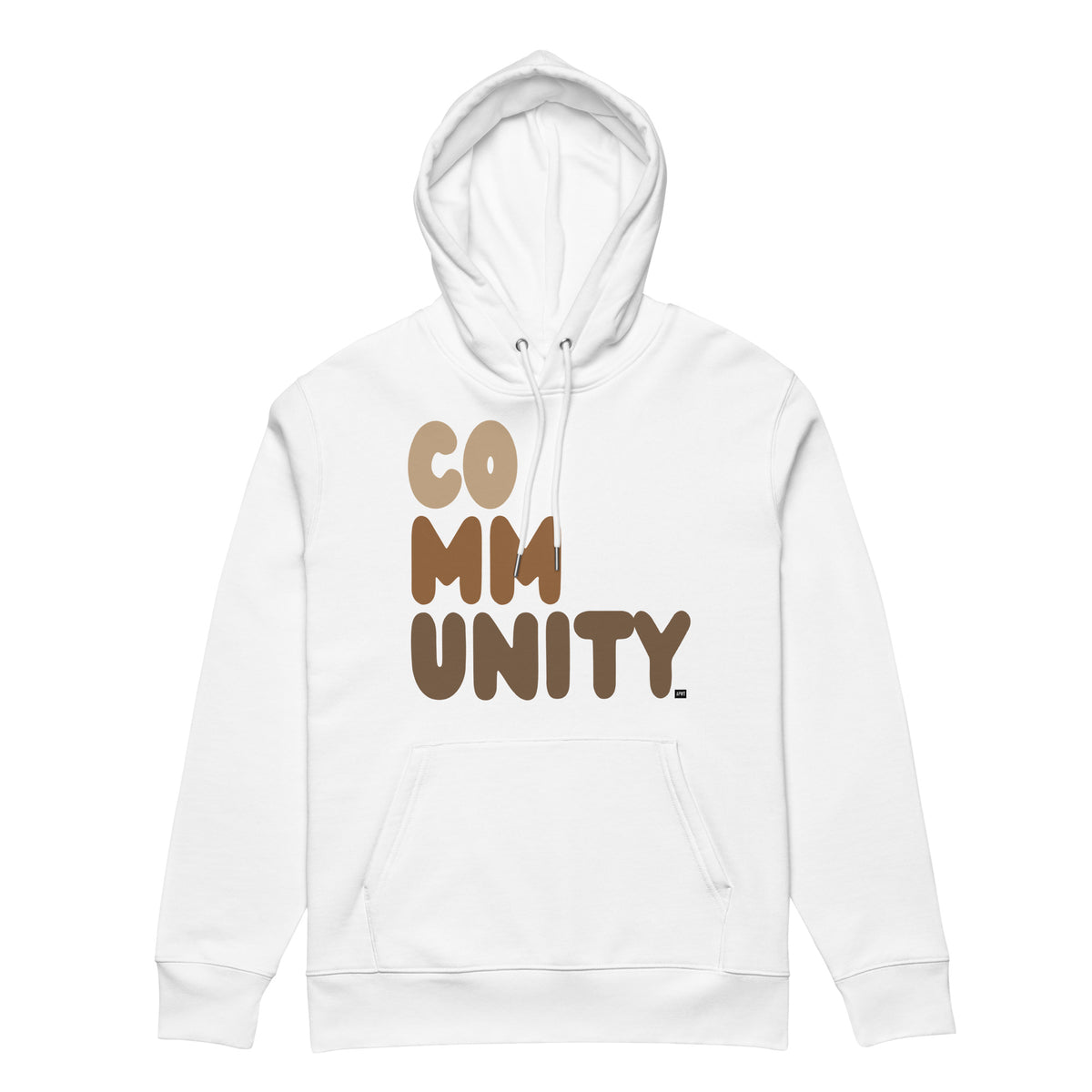 The APWT Gift Shop's Our Community Premium Unisex Hoodie from the Community Collection and the Premium Basics Collection in White