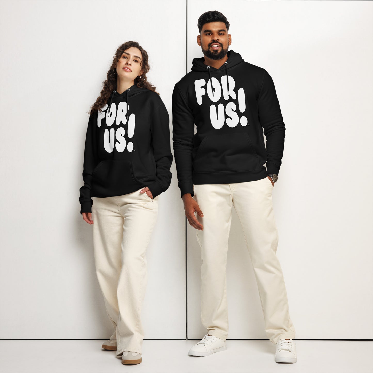 For Us in Black and White Premium Unisex Hoodie - Available in 2 Colors