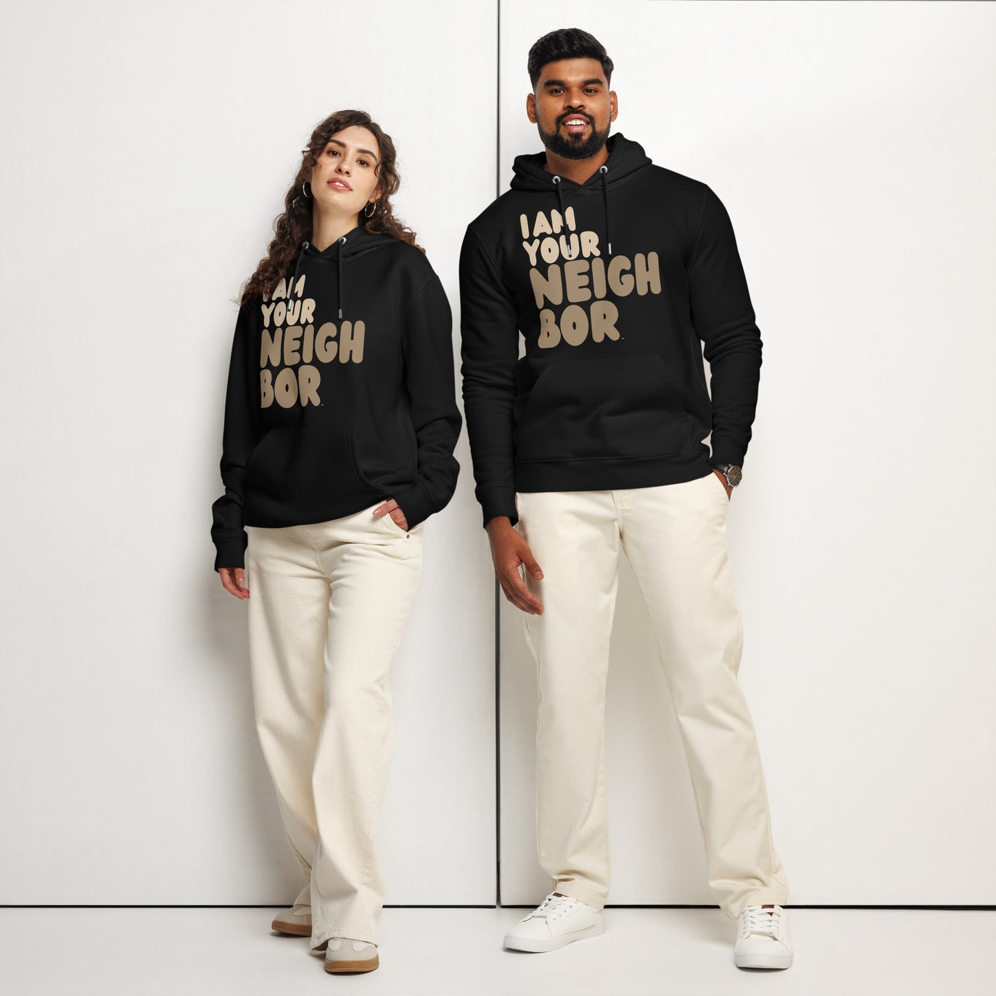 I Am Your Neighbor in Brown Premium Unisex Hoodie - The APWT Gift Shop