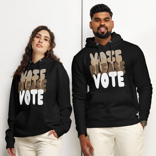 Please Vote in Brown Premium Unisex Hoodie -  Available in Assorted Colors