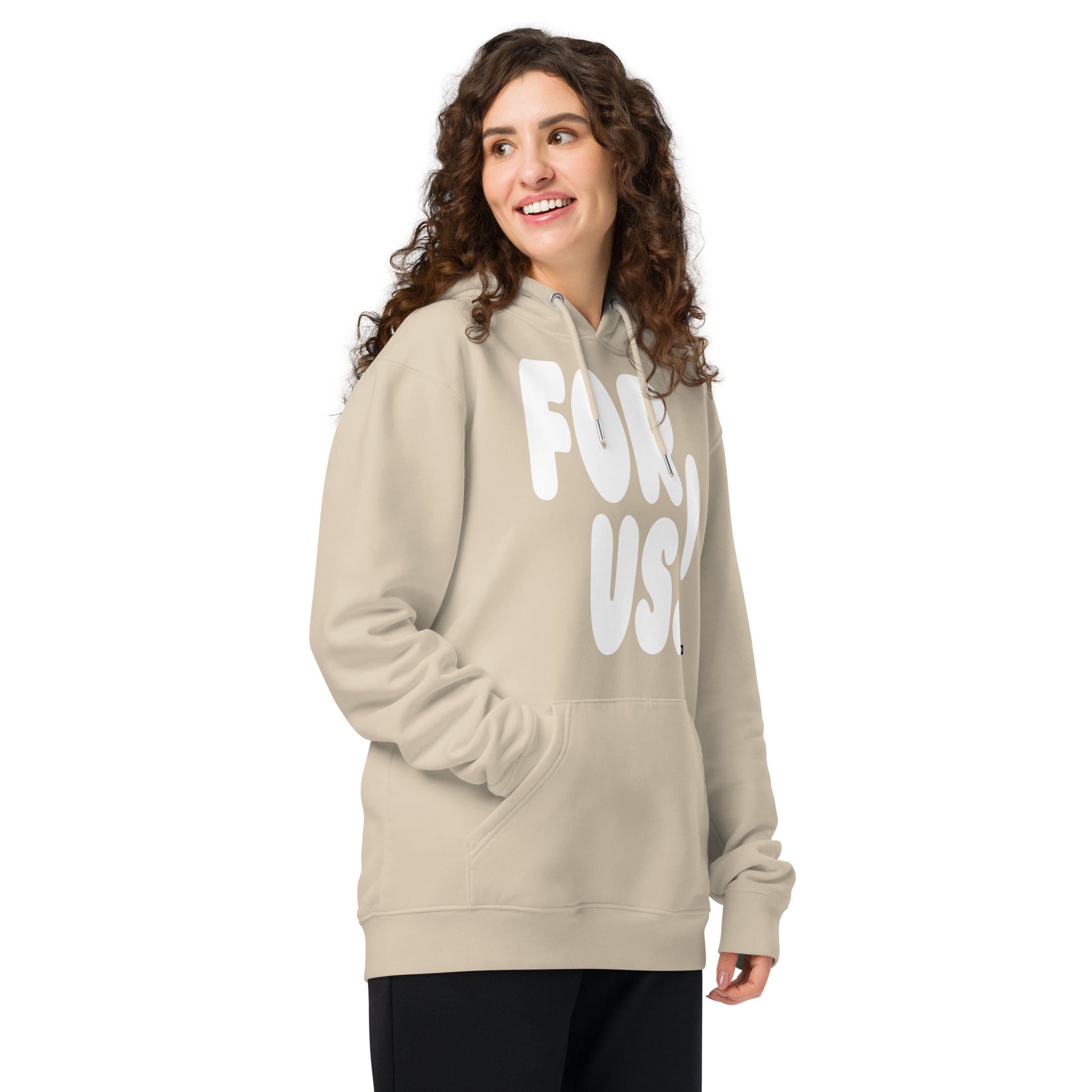 For Us in Beige and White Premium Unisex Hoodie - The APWT Gift Shop