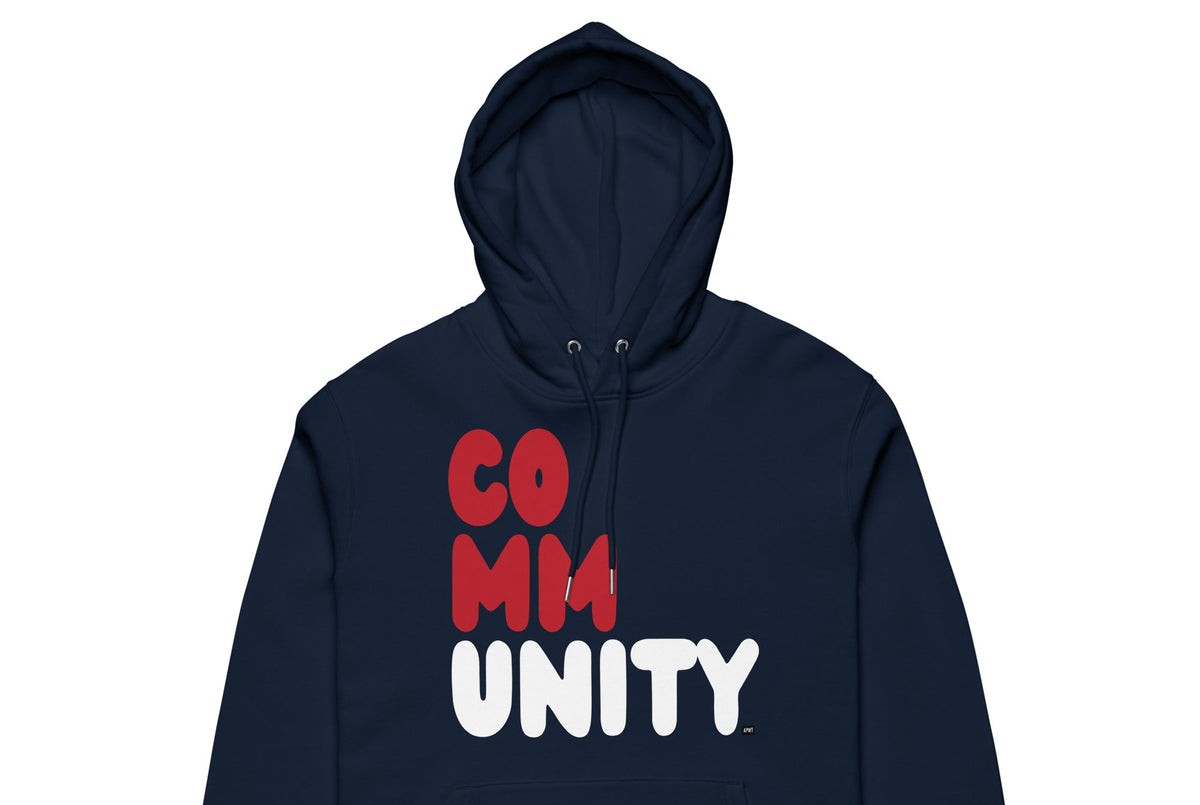 The APWT Gift Shop's Community Fracture Premium Unisex Hoodie from the Community Collection and the Premium Basics Collection - Front Close-Up