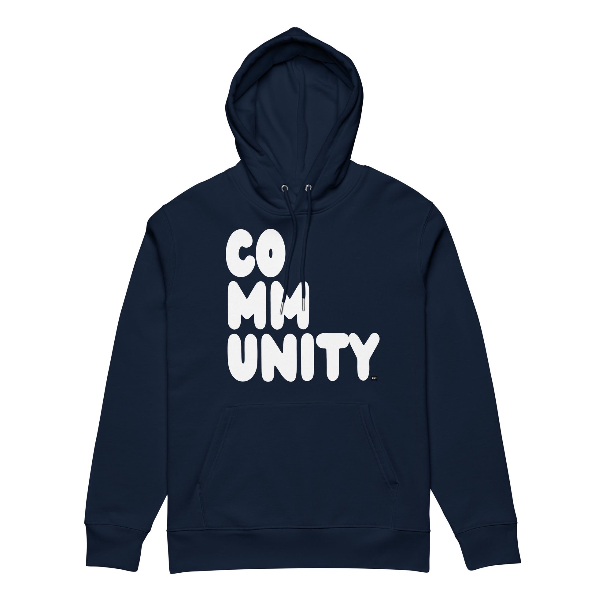 Community in Blue and White Premium Unisex Hoodie - The APWT Gift Shop