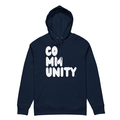 Community in Blue and White Premium Unisex Hoodie - The APWT Gift Shop
