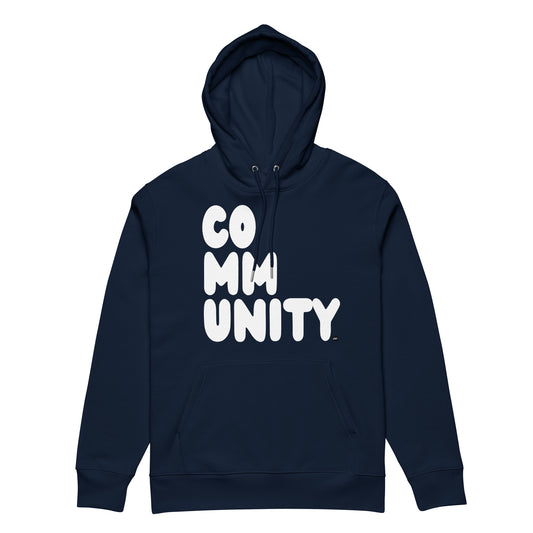 Community in Blue and White Premium Unisex Hoodie - The APWT Gift Shop