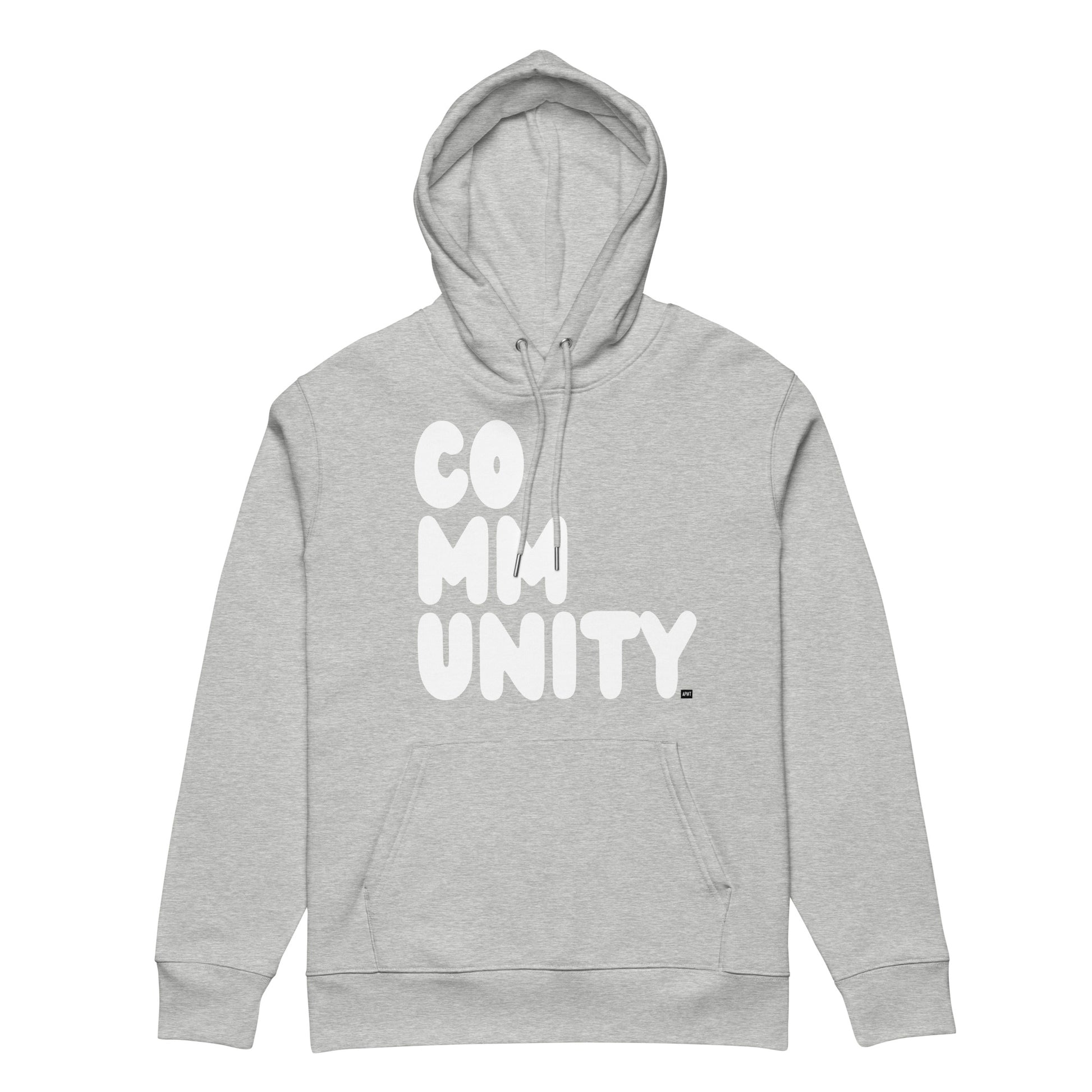 Community in Grey and White Premium Unisex Hoodie - The APWT Gift Shop