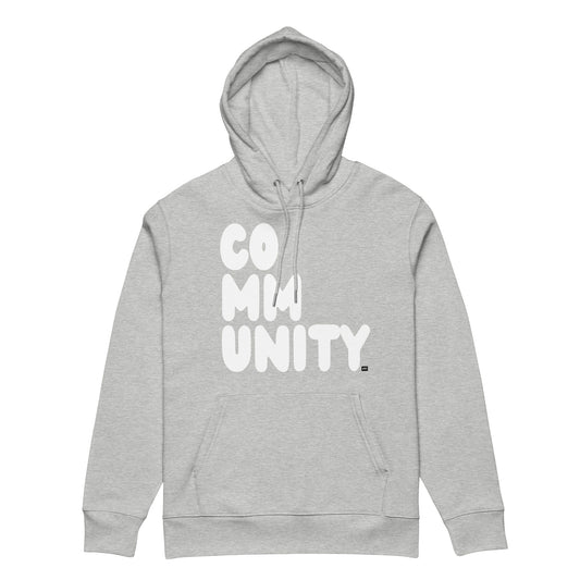 Community in Grey and White Premium Unisex Hoodie - The APWT Gift Shop