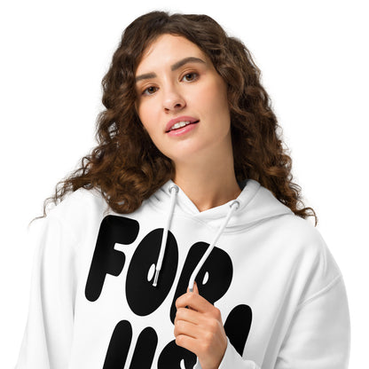 For Us in Black and White Premium Unisex White Hoodie - The APWT Gift Shop