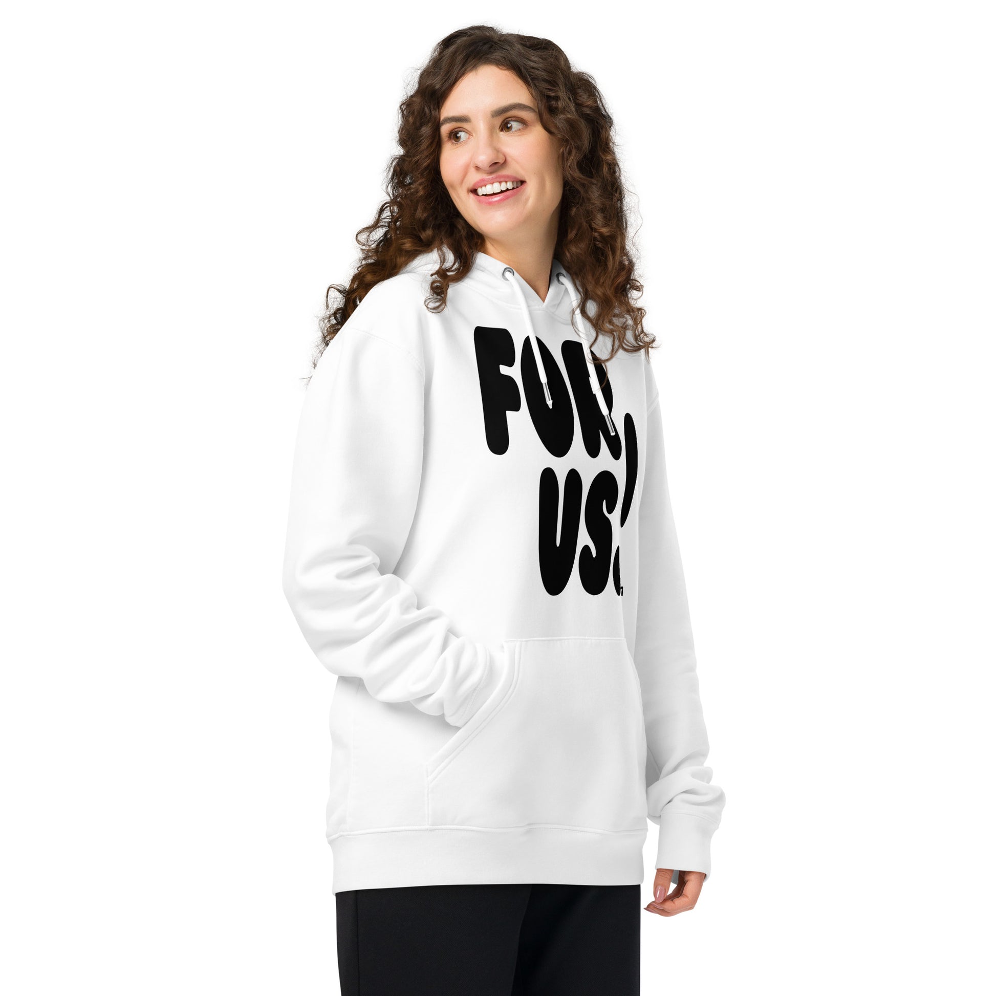 For Us in Black and White Premium Unisex White Hoodie - The APWT Gift Shop