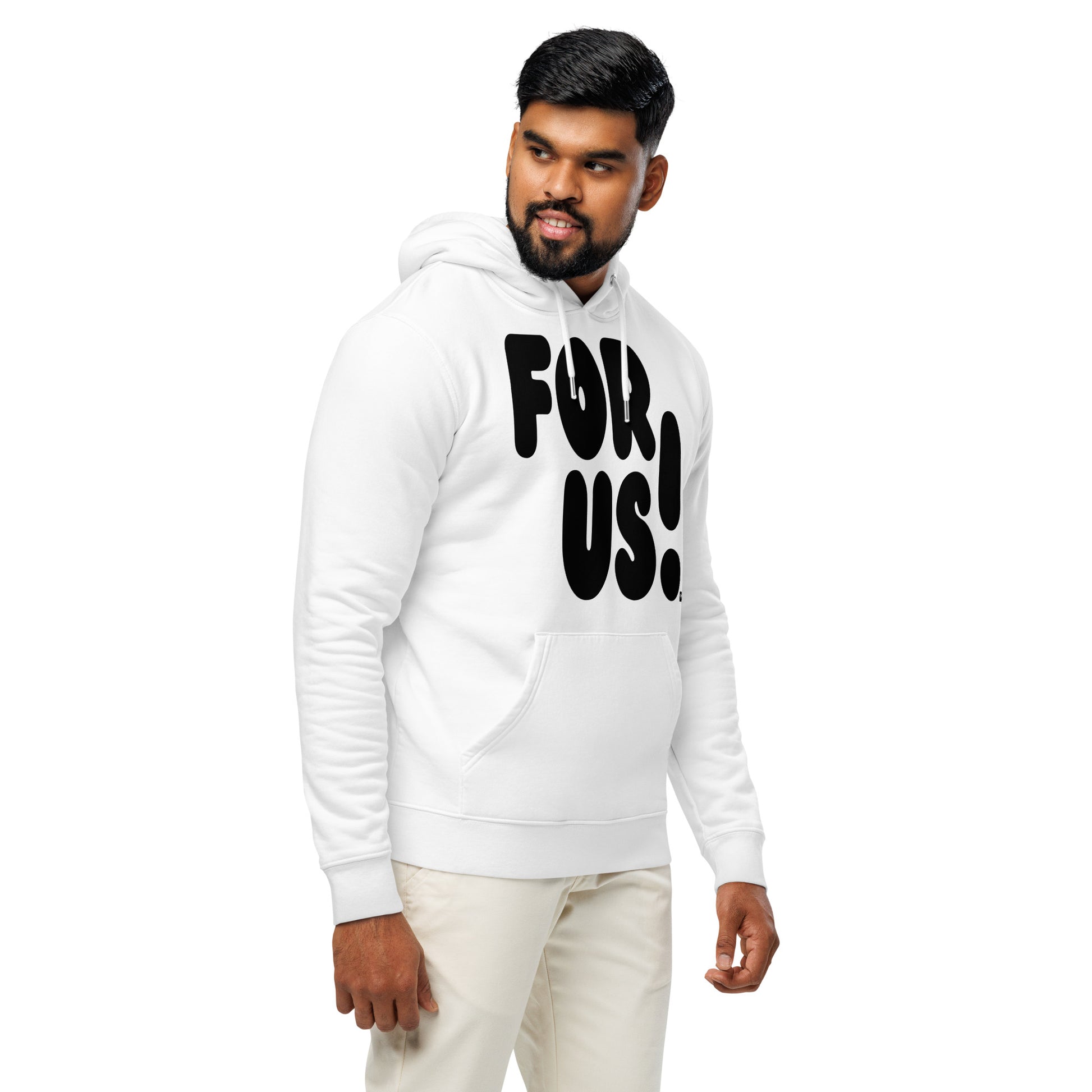 For Us in Black and White Premium Unisex White Hoodie - The APWT Gift Shop