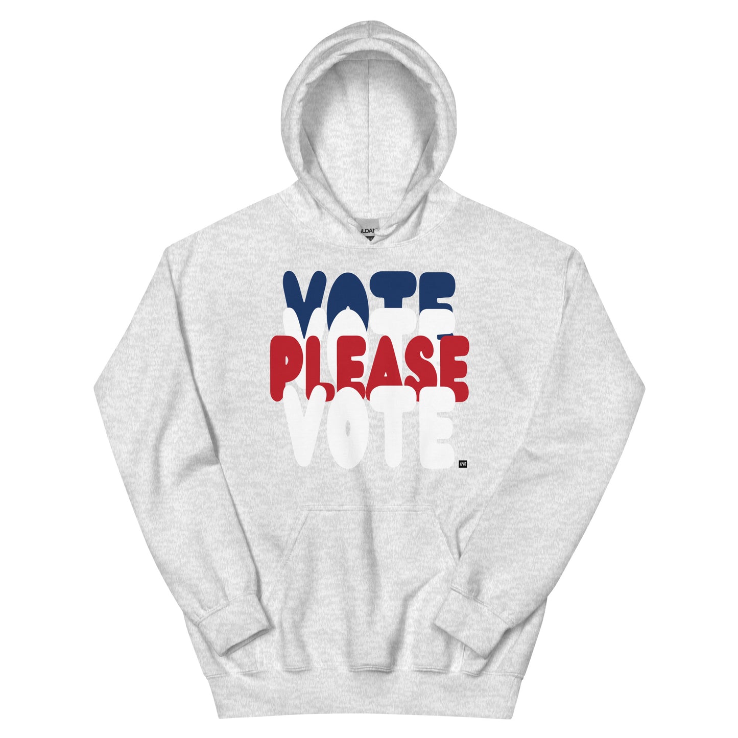 APWT Gift Shop's Please Vote Unisex Hoodie from the APWT Vote Shop in Grey