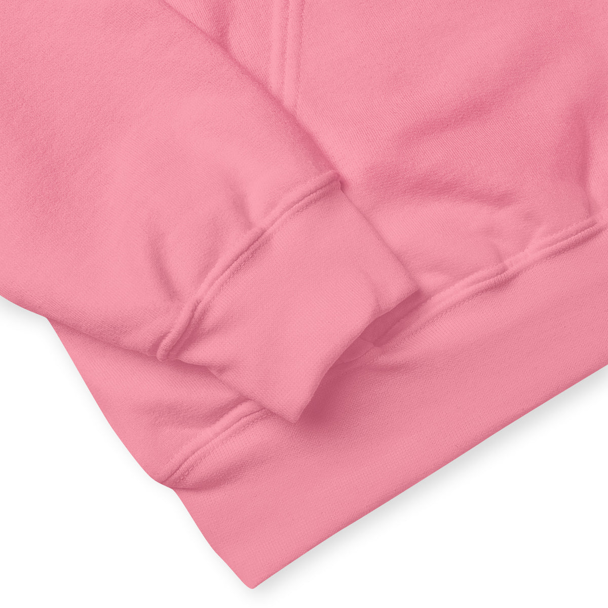 The APWT Gift Shop's the Bridal Party Unisex Hoodie from the APWT Wedding Shop in Pink - Close-Up of waistband and cuffs