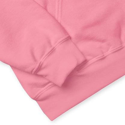 The APWT Gift Shop's the Bridal Party Unisex Hoodie from the APWT Wedding Shop in Pink - Close-Up of waistband and cuffs
