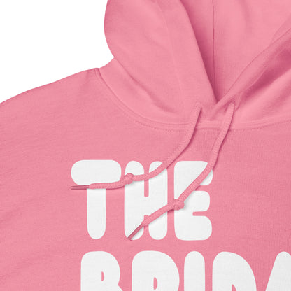 The APWT Gift Shop's the Bridal Party Unisex Hoodie from the APWT Wedding Shop in Pink - Close-Up of neckline