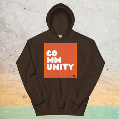 A Community in Tangerine Unisex Hoodie - Available in Assorted Colors