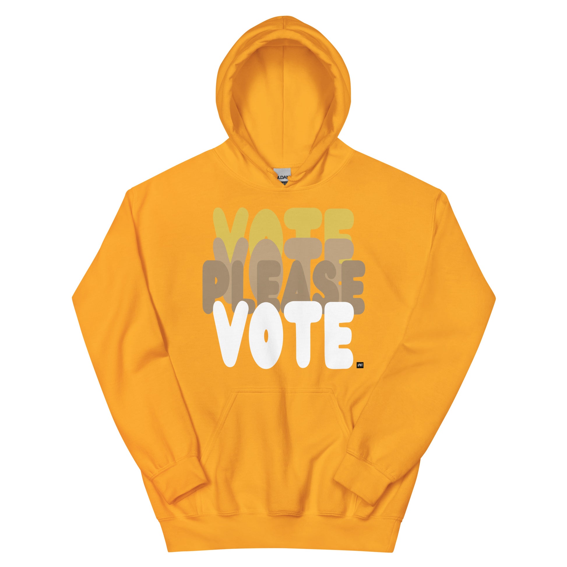 Please Vote in Sunny Yellow Unisex Hoodie from the APWT Gift Shop -  Vote Advocacy Sweatshirt