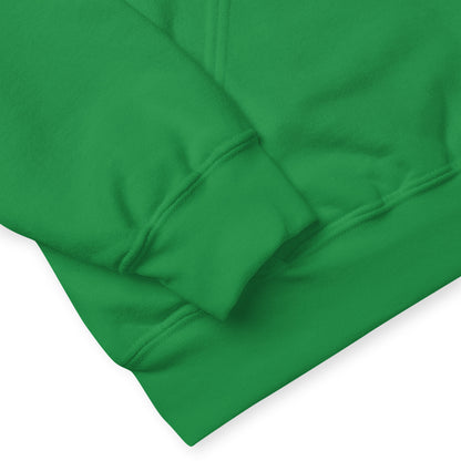 The hem and sleeve of the APWT Gift Shop's Fall into Autumn Unisex Hoodie in Green from the Day in the Life Collection