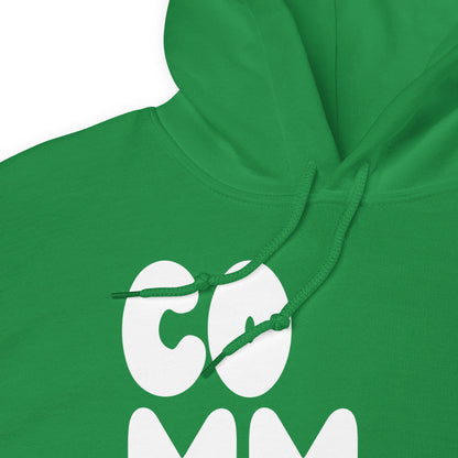 The drawstrings of the hood of the APWT Gift Shop's A Community in Green Grass Unisex Hoodie from the Community Collection