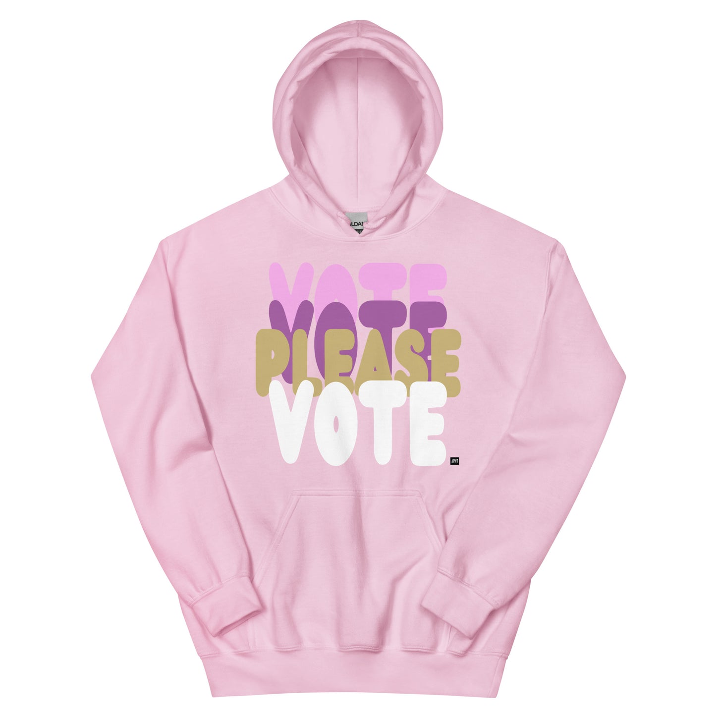 Please Vote in Primaries Pink Unisex Hoodie from the APWT Gift Shop -  Vote Advocacy Sweatshirt