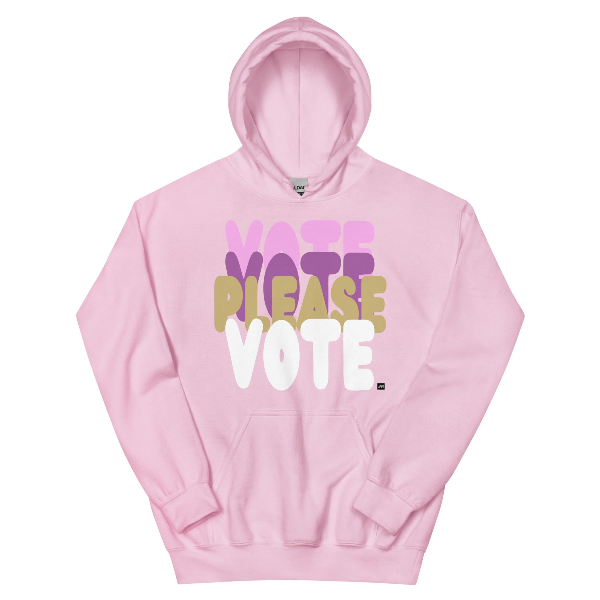 Please Vote in Primaries Pink Unisex Hoodie from the APWT Gift Shop -  Vote Advocacy Sweatshirt