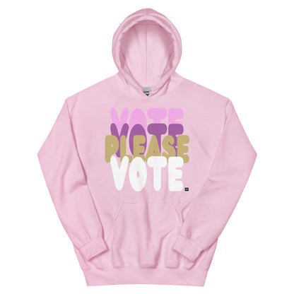 Please Vote in Primaries Pink Unisex Hoodie from the APWT Gift Shop -  Vote Advocacy Sweatshirt