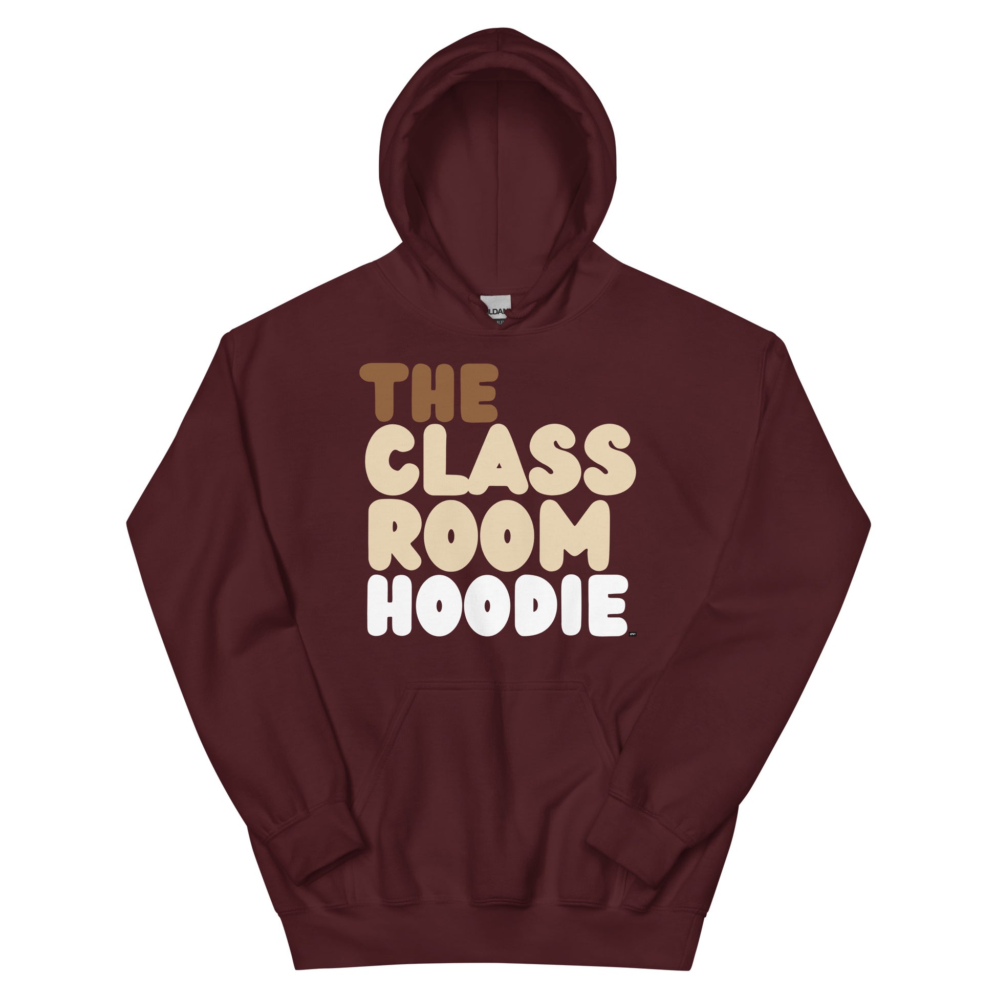 the APWT Gift Shop's the Classroom Hoodie Unisex Hoodie from the Day in the Life Collection in Maroon
