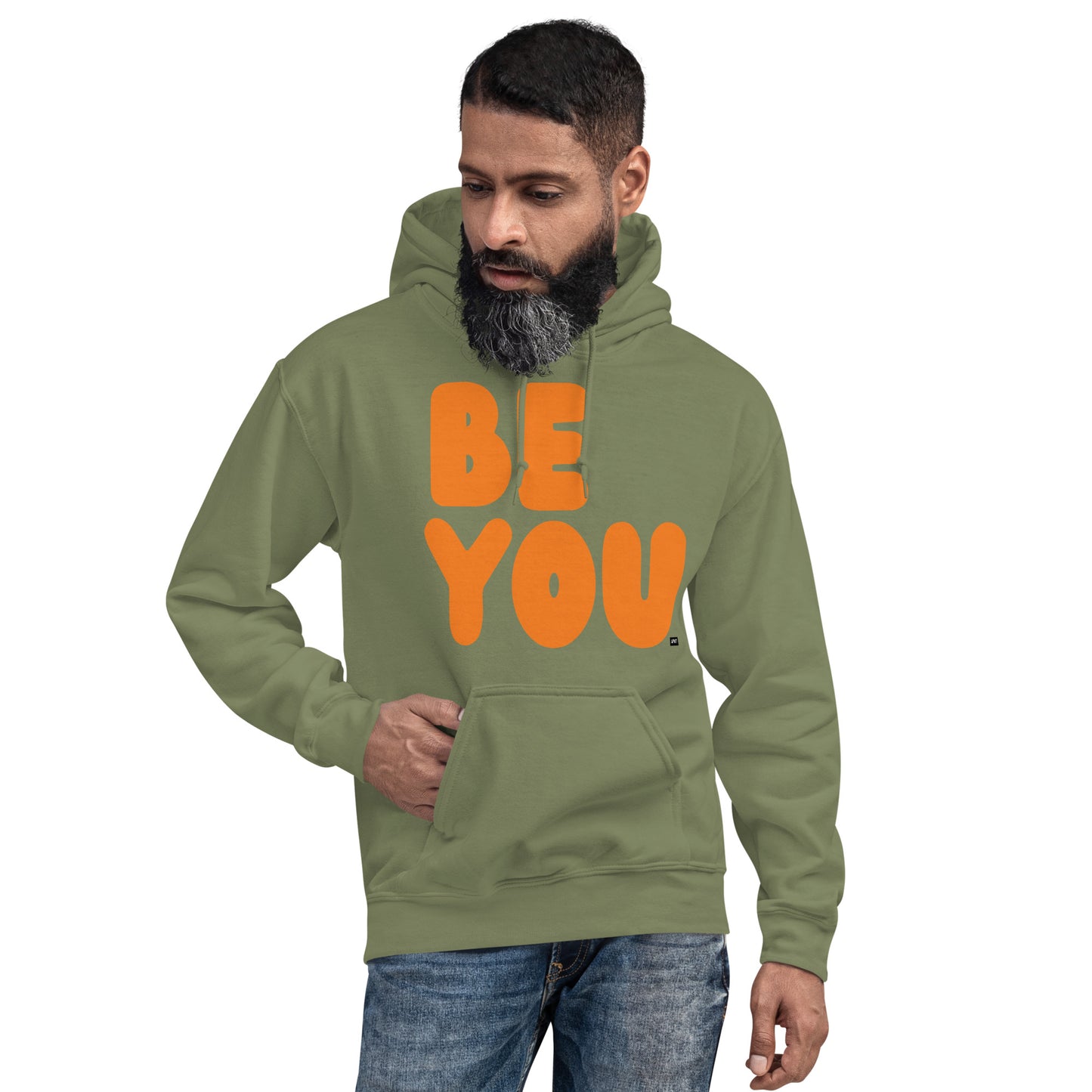 Be You in Olive Green and Orange Unisex Hoodie - The APWT Gift Shop