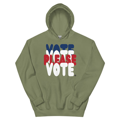 APWT Gift Shop's Please Vote Unisex Hoodie from the APWT Vote Shop in Olive Green