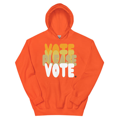 Please Vote in Safety Cone Orange Unisex Hoodie from the APWT Gift Shop -  Vote Advocacy Sweatshirt