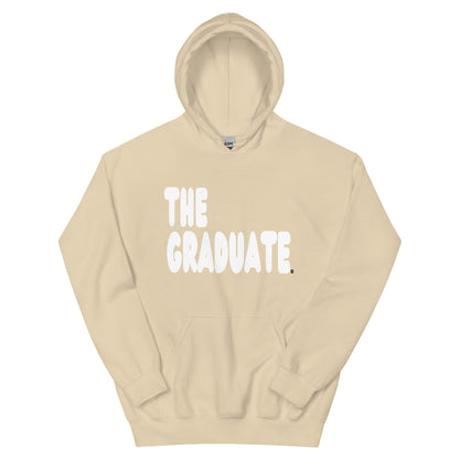 Beige hoodie with 'THE GRADUATE' text on a white background