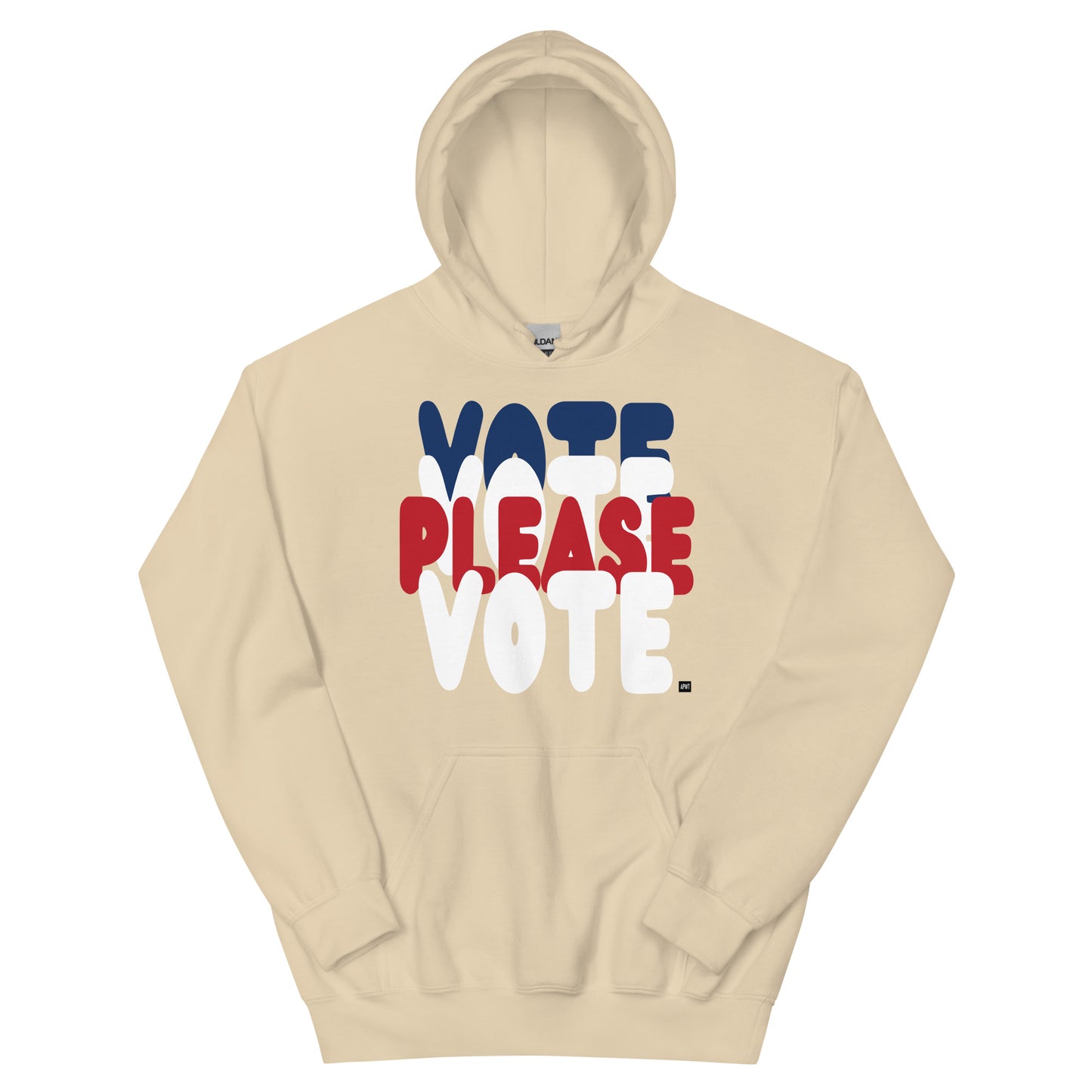 APWT Gift Shop's Please Vote Unisex Hoodie from the APWT Vote Shop in Beige