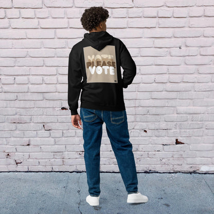 Please Vote in Brown Unisex Zip-Up Hoodie - Available in Assorted Colors