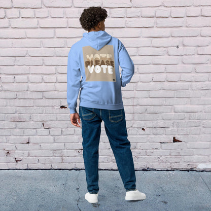 Please Vote in Brown Unisex Zip-Up Hoodie - Available in Assorted Colors