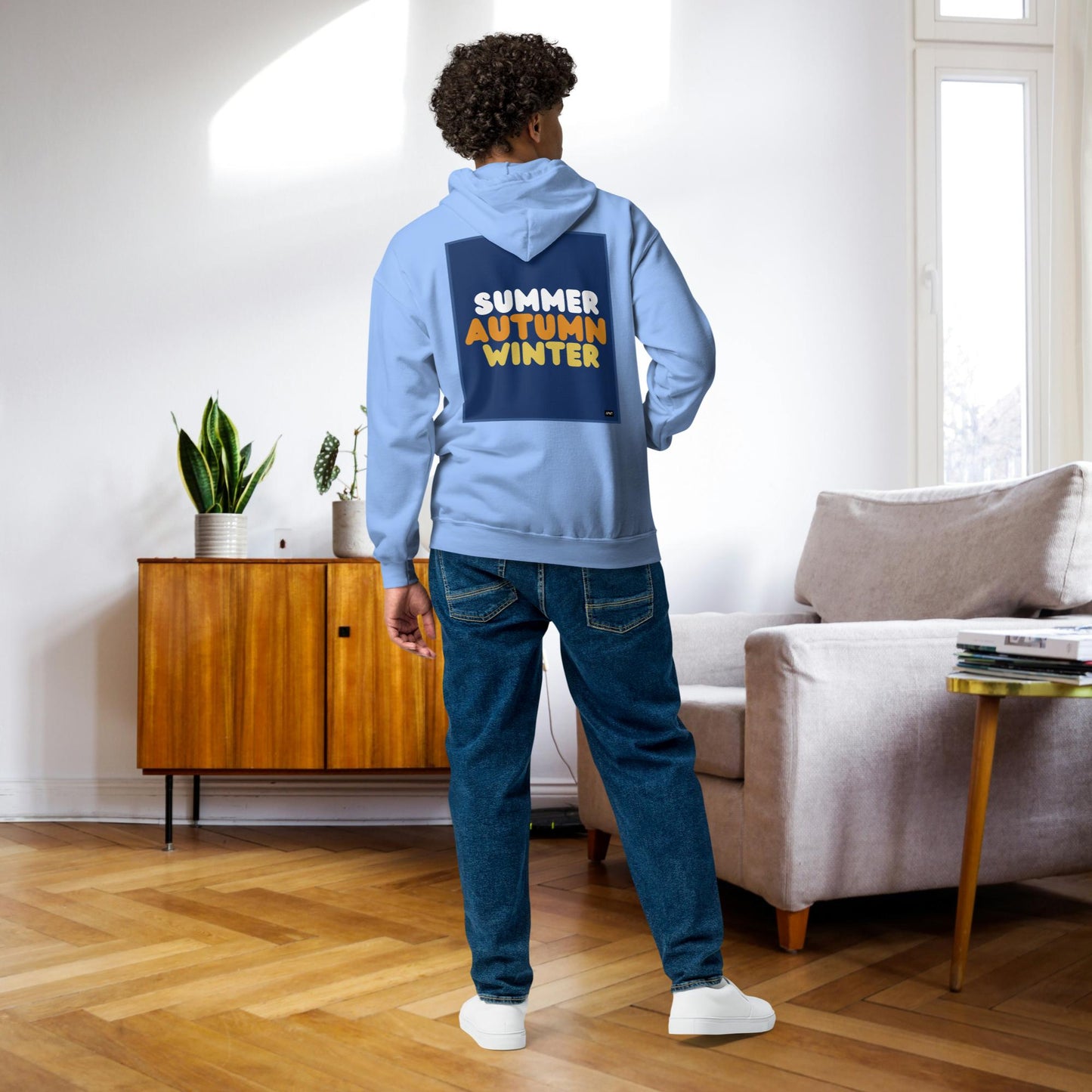 Autumn in Blue Unisex Zip-Up Hoodie - Available in Assorted Colors