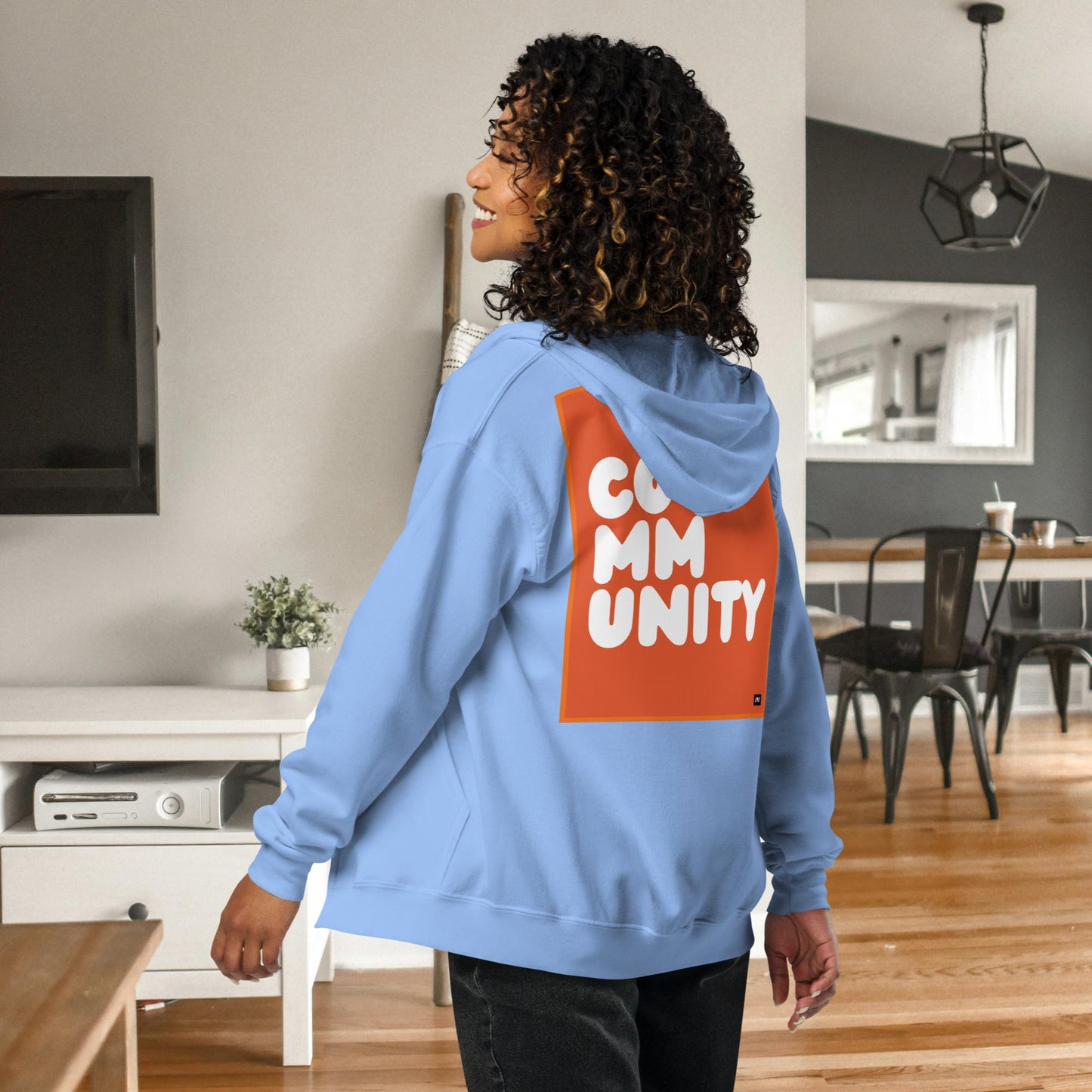 A Community in Tangerine Unisex Zip-Up Hoodie