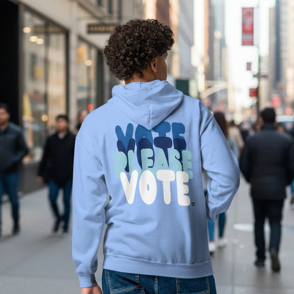 Please Vote in Sky Blue Unisex Zip-Up Hoodie