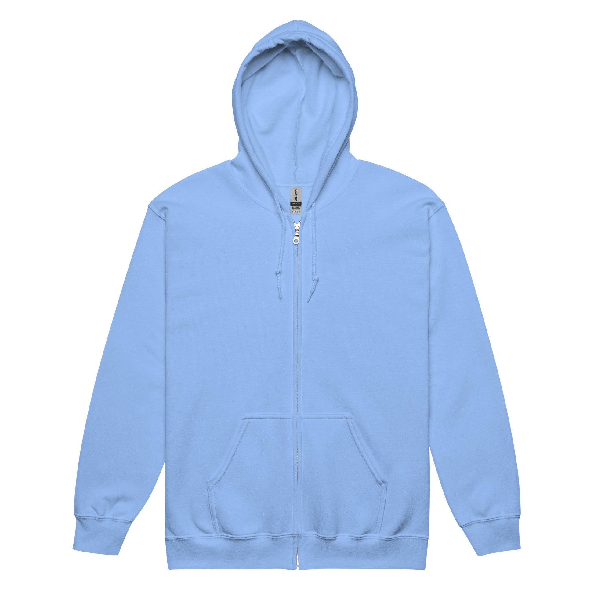 Front of The Wedding Party Unisex Zip-Up Hoodie in Light Blue