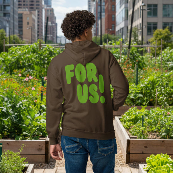 For Us in Green and Brown Unisex Zip-Up Hoodie