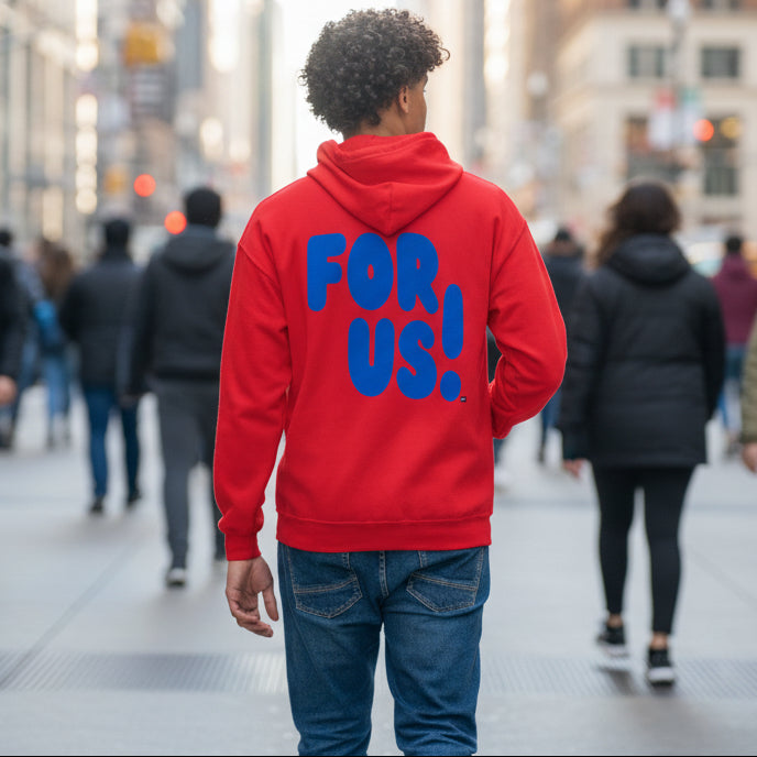 For Us in Red and Blue Unisex Zip-Up Hoodie