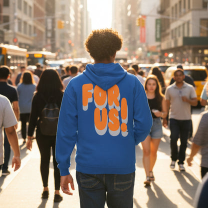 For Us in Blue and Orange Unisex Zip-Up Hoodie